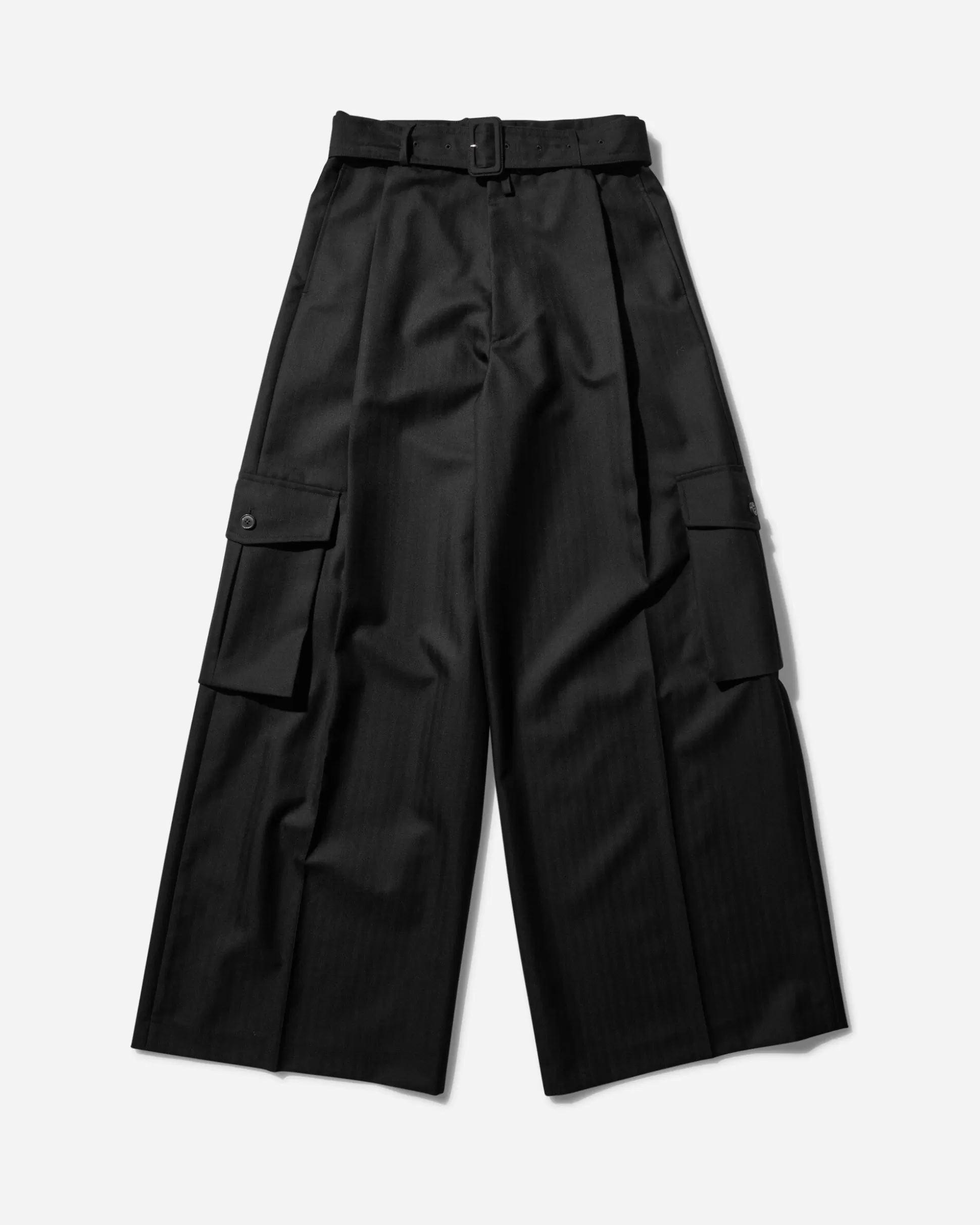 Dries Van Noten Wide Belted Pants Navy Clearance