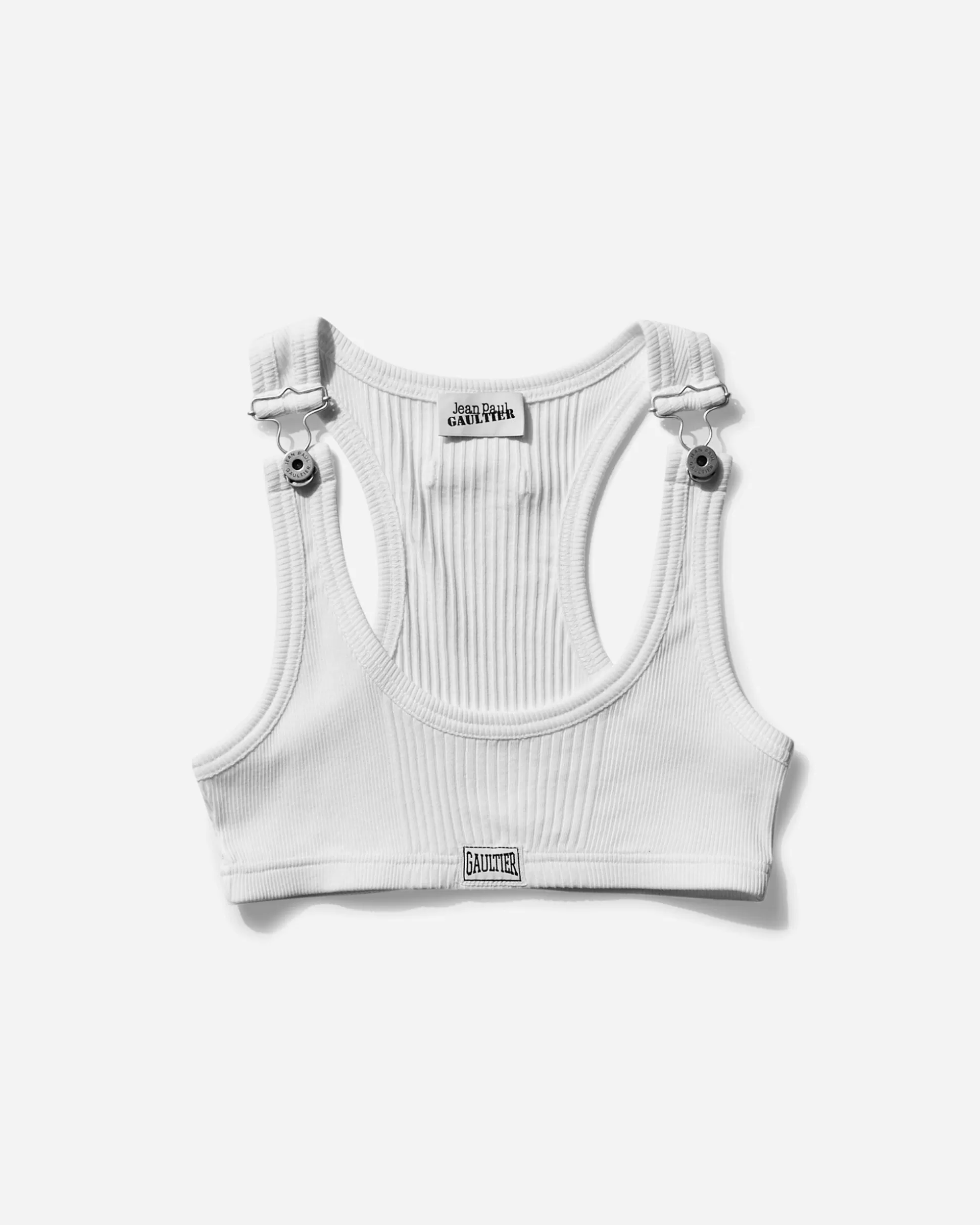 Jean Paul Gaultier Women's Cropped Patch Tank Top White Best