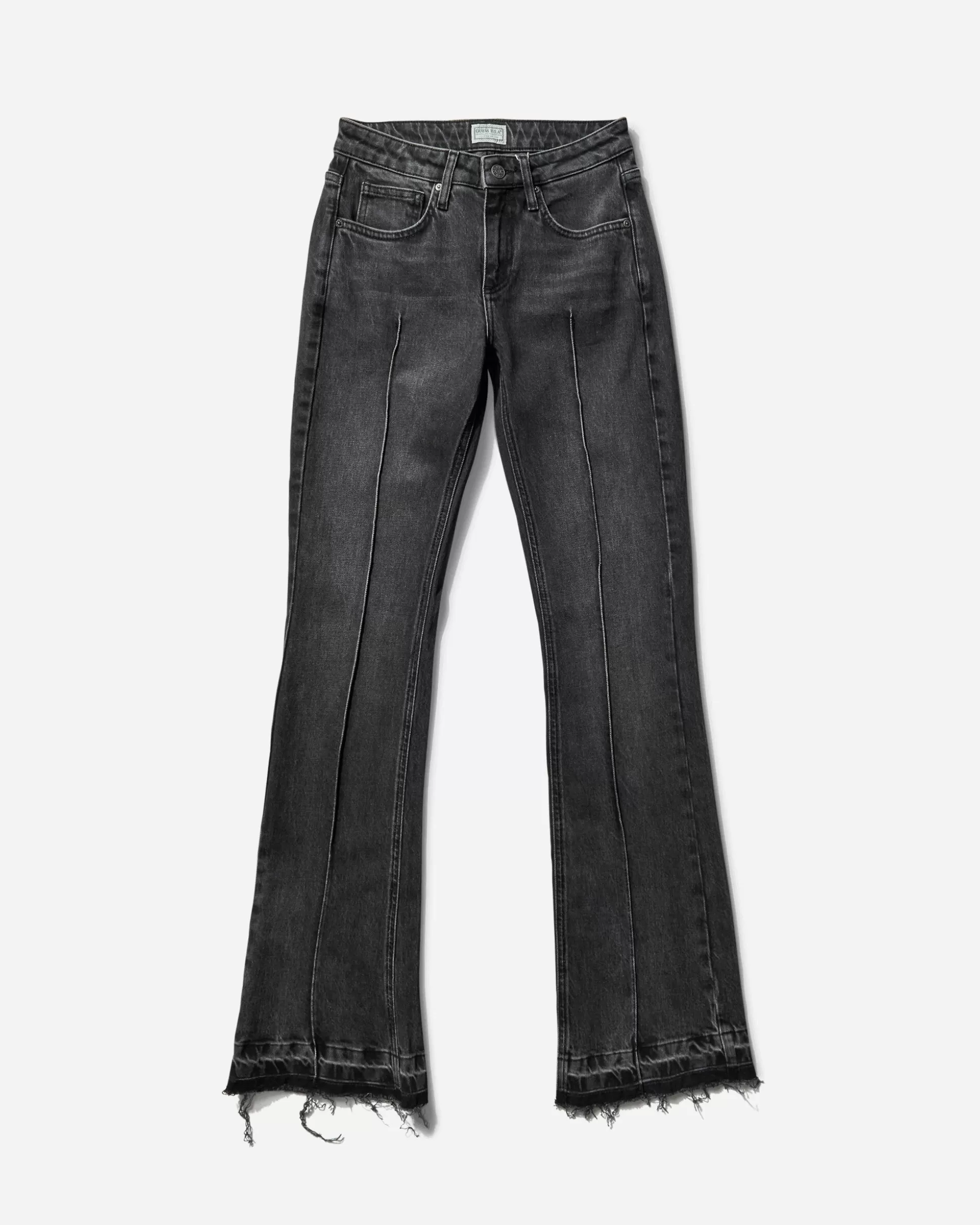 Guess USA Women's Flare Denim Pants Used Sanded Black Wash Store