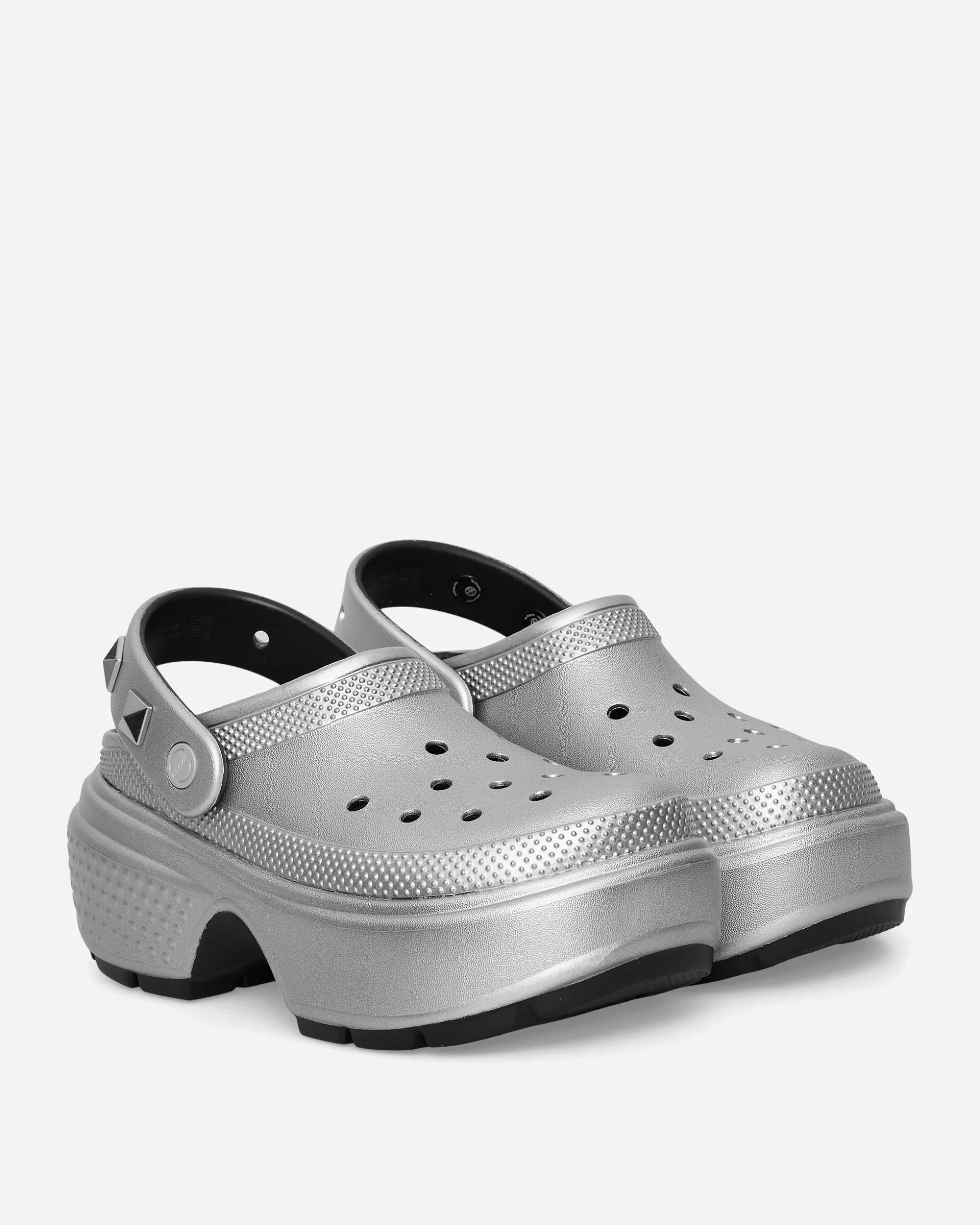 Crocs Women's Stomp Metallic Clogs Silver Cheap